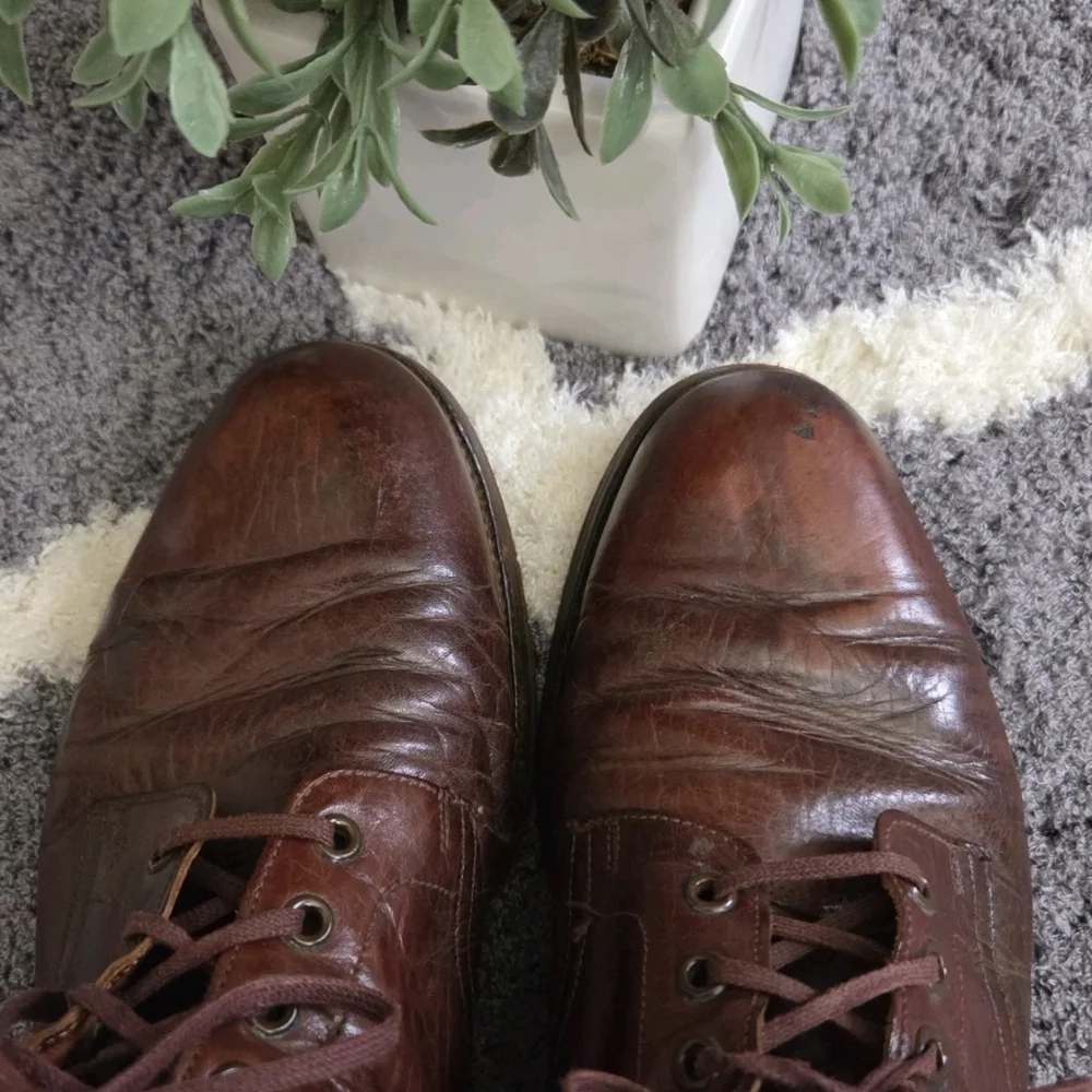 Vtg Polo Ralph Lauren Leather Lace Up Officer Military Field Boots Sz 10 England